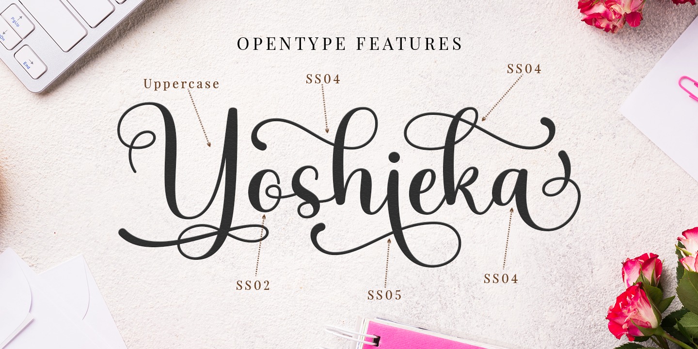 Yoshieka Regular Font preview
